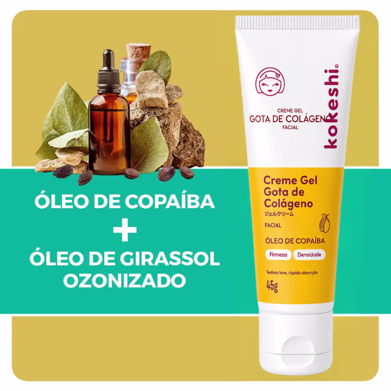 Kit Linha Ozônio Kokeshi com 3 unidades Cremes Faciais Óleo de Girassol
