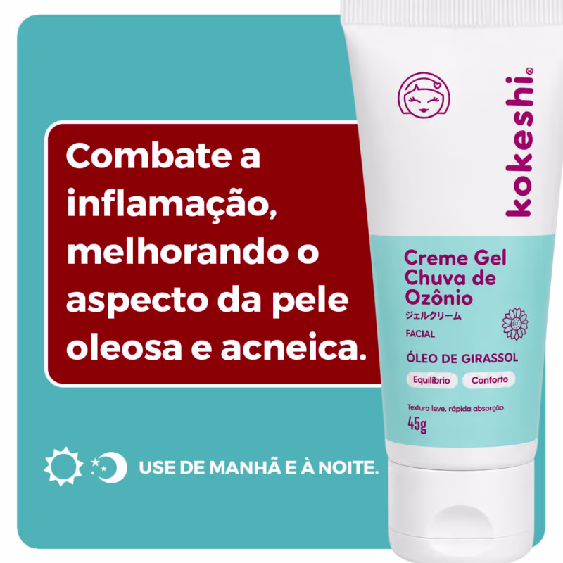 Kit Linha Ozônio Kokeshi com 3 unidades Cremes Faciais Óleo de Girassol
