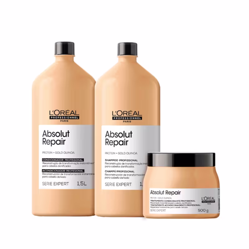 Kit L'Oréal Professionnel Serie Expert Absolut Repair Gold Quinoa + Protein Salon Trio (3 Produtos)