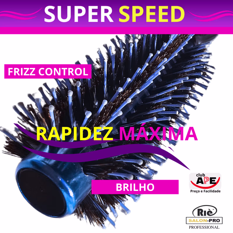 KIT 3 ESC PROF  SUPER SPEED 47,57 MM + ESCOVA USO DIARIO  RIE SALON PRO