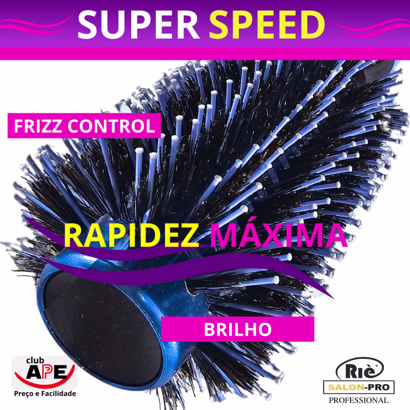 KIT 3 ESC PROF  SUPER SPEED 47,57 MM + ESCOVA USO DIARIO  RIE SALON PRO