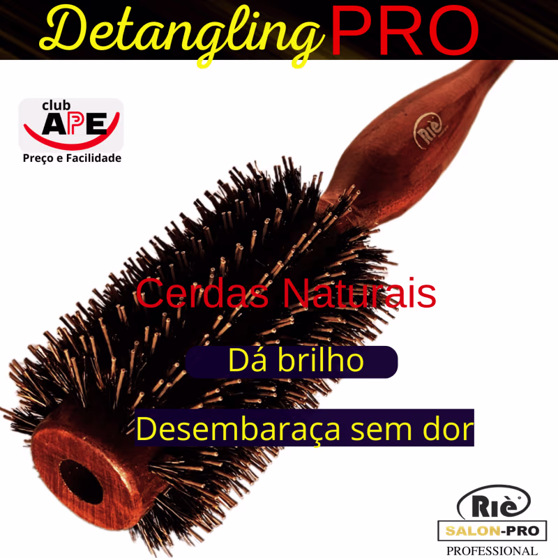 KIT 1 ESC PROF  DETANGLING  64  MM  + PINCEL RIE SALON PRO