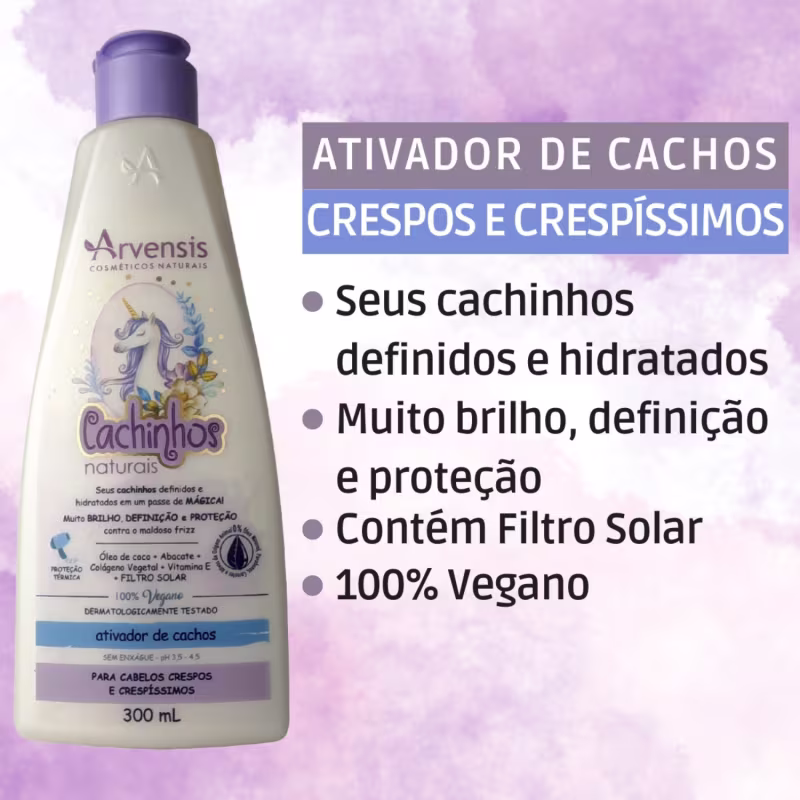 Kit Arvensis Cachinhos Sh Cond Ativador Crespos Geleia Alta