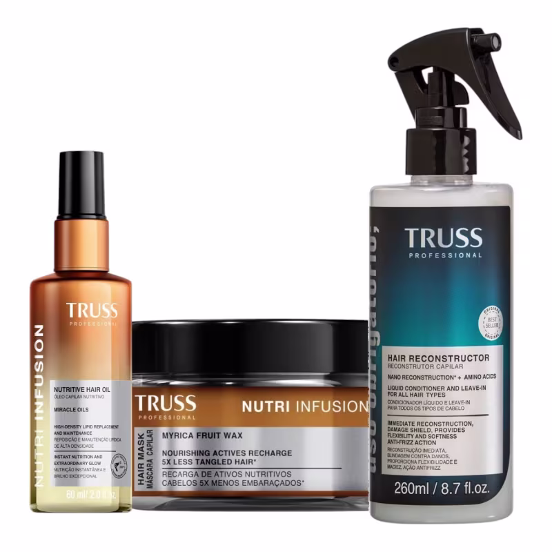 Kit Truss Nutri Infusion - Óleo 60ml + Máscara 180g + Uso Obrigatório Spray 260ml
