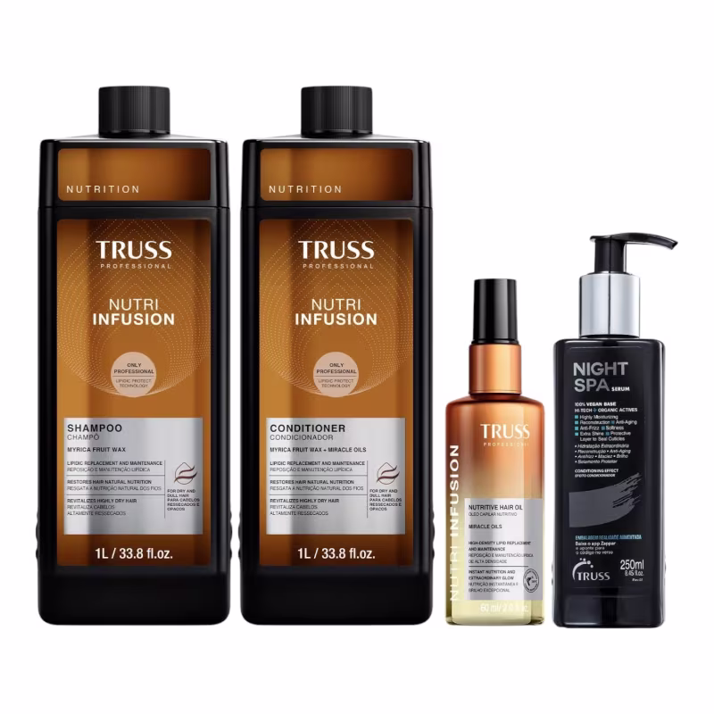 Kit Truss Nutri Infusion - Shampoo 1L + Condicionador 1L + Óleo 60ml + Night Spa 250ml