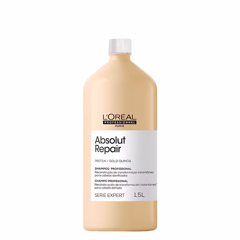 Kit L'Oréal Professionnel Serie Expert Absolut Repair Gold Quinoa + Protein Trio Salon Care, 3 produtos.