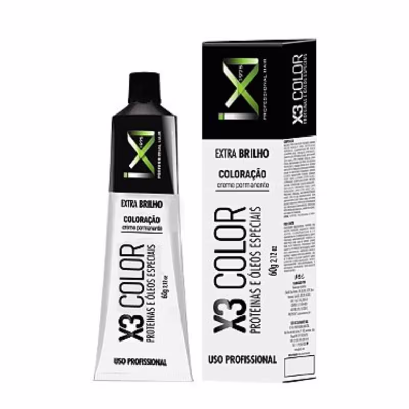 Coloração X3-Color 60g 8.0 Louro Claro- Proteínas e Óleos Especiais