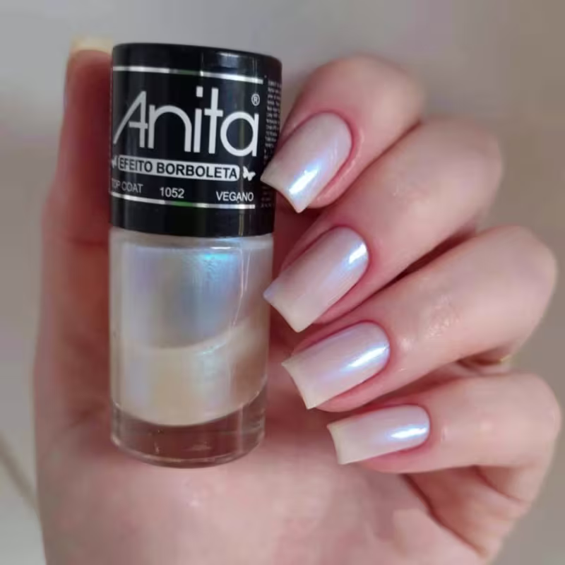ANITA - Kit Com 2 Esmaltes - Top Coat Efeito Borboleta + Concha - 10ml