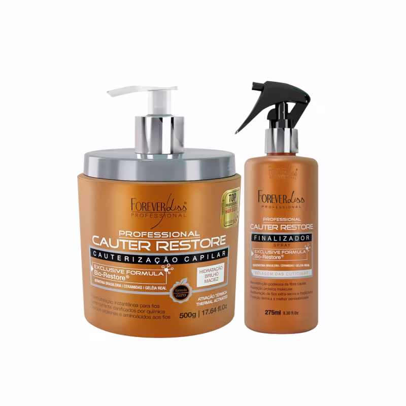 Kit Máscara Capilar Spray Cauterização Hidrata Forever Liss