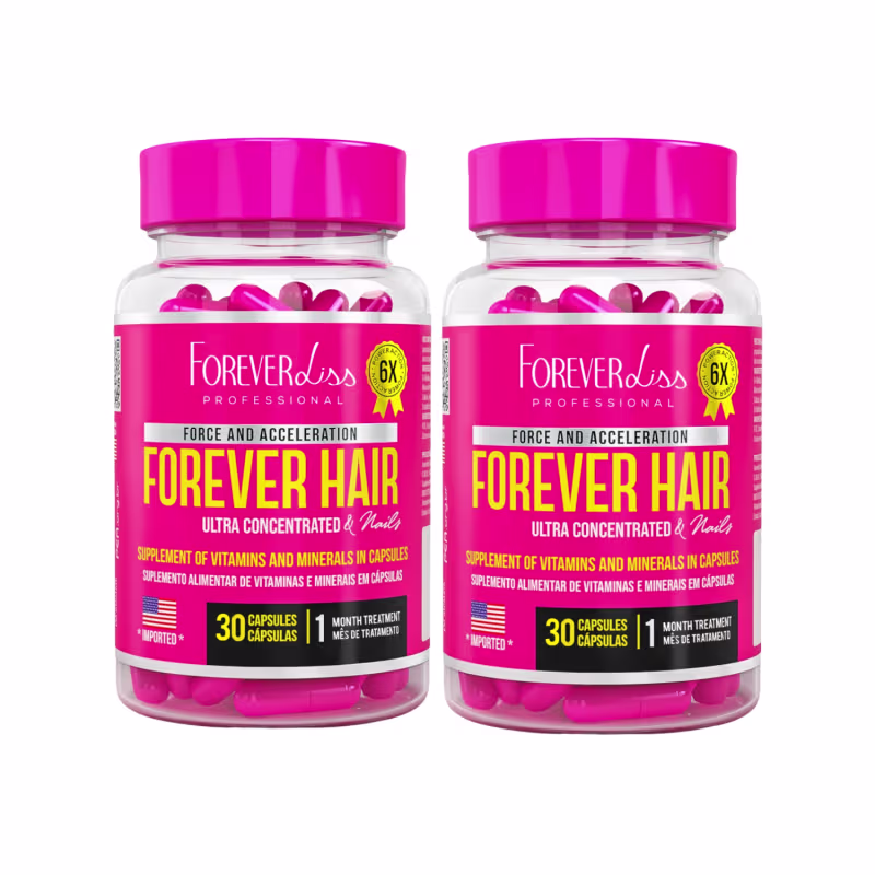 Kit 2 Suplementos Vitaminas Crescimento Capilar Forever Liss