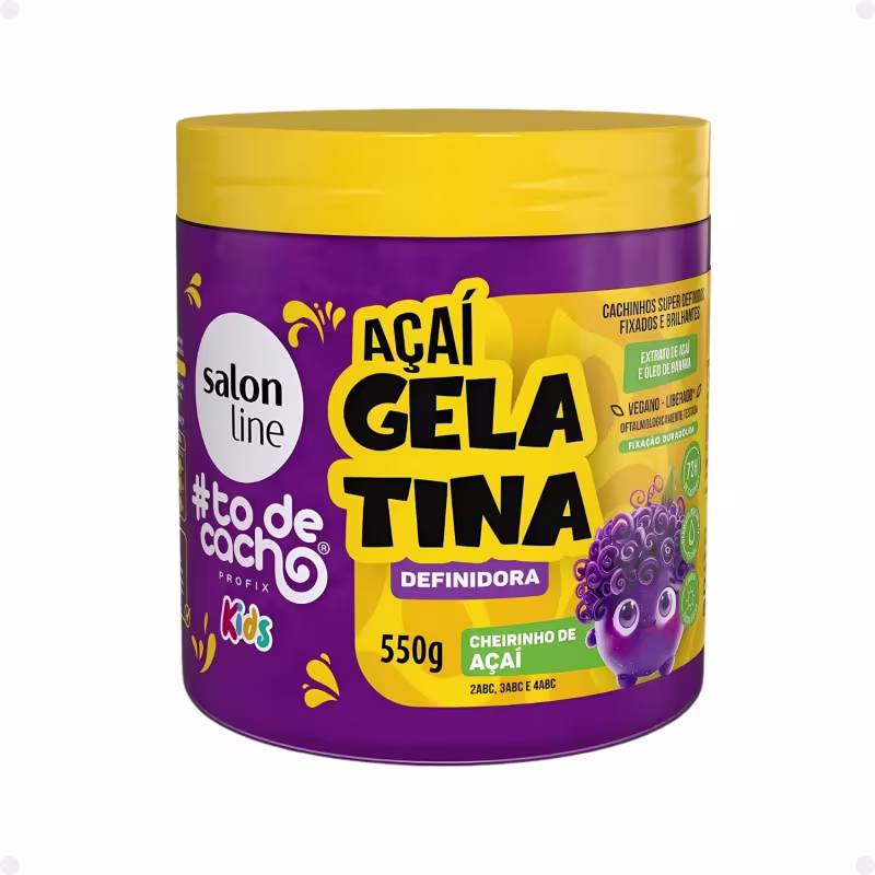 Kit Salon Line Kids: 1 Creme para Pentear e 1 Gelatina Definidora Açaí