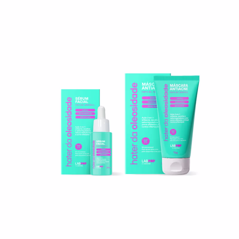 Kit Cuidado Facial Hater Oleosidade Antiacne Labpop Labotrat