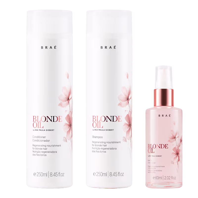 Braé Blonde Oil Kit Shampoo 250ml + Condicionador 250ml + Óleo Capilar 60ml