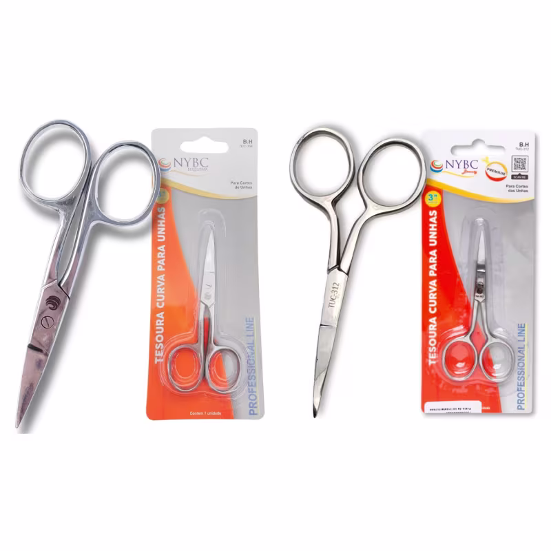 Tesouras de corte de unha da marca NYBC Beauty.