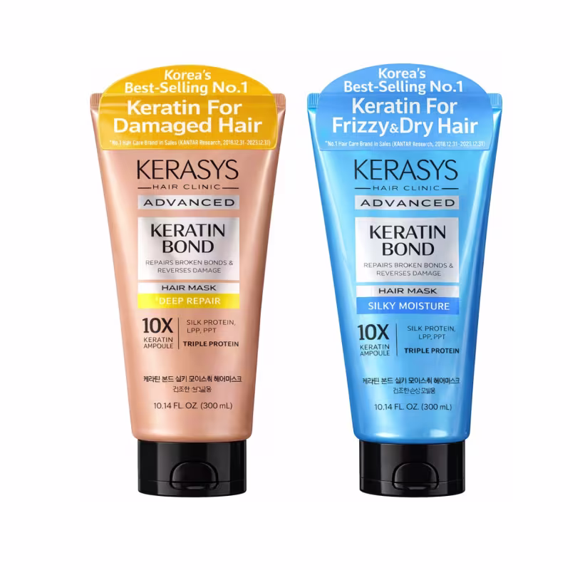 Kerasys Kit Keratin (Shampoo Purifying 600ml + Máscaras (Moisture + Repair) 300ml