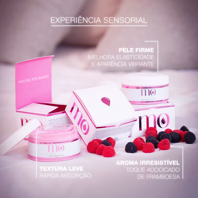 Creme Hidratante Corporal Mousse de Framboesa Pele Aveludada Perfumada e Macia 200ml
