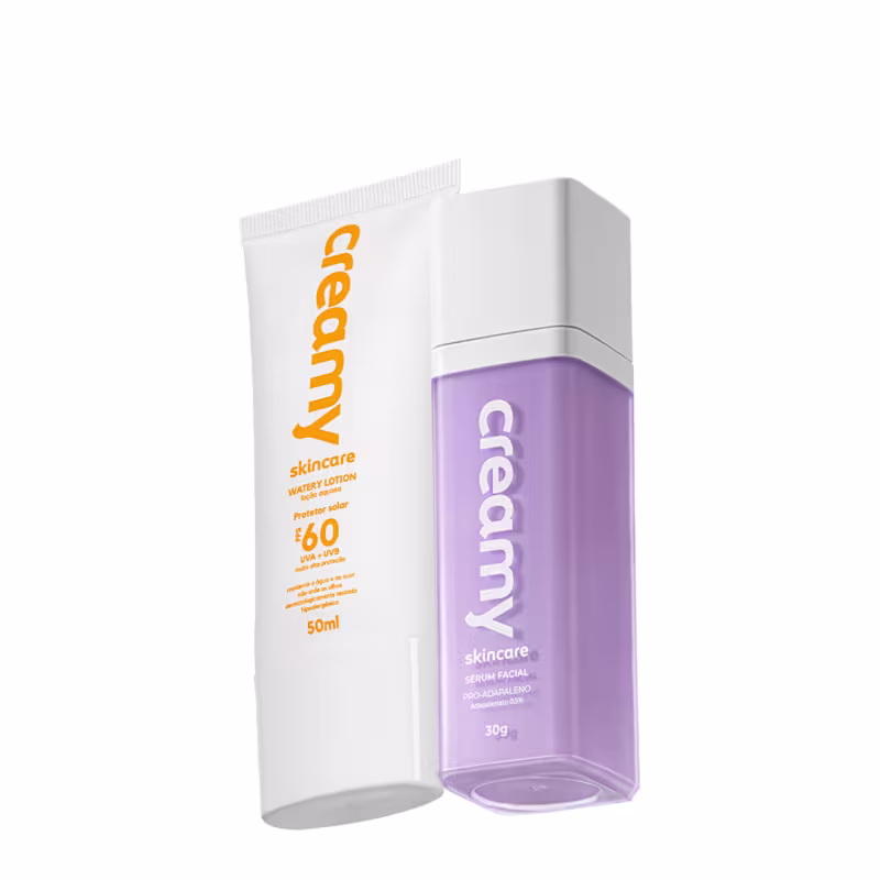 Kit Creamy Pro-Adapaleno Watery Lotion FPS60 Sérum Protetor Solar (2 produtos)