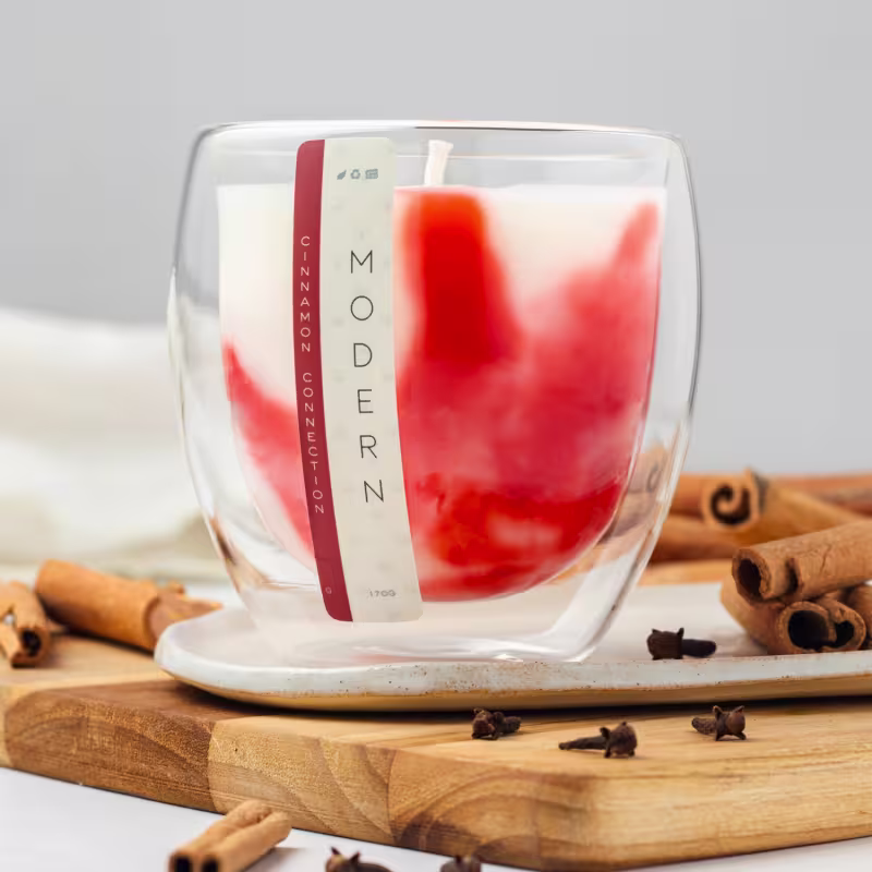 Vela Aromática Velart Modern Cinnamon Connection Marble, 190g.