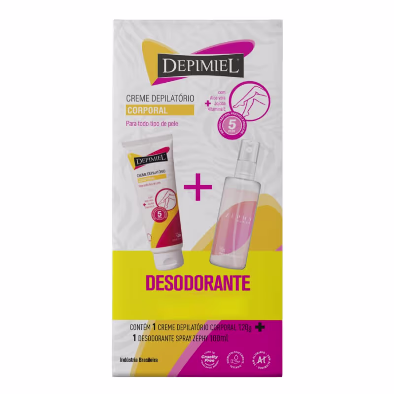 Kit Creme Depilação Corporal E Desodorante Zephy Depimiel