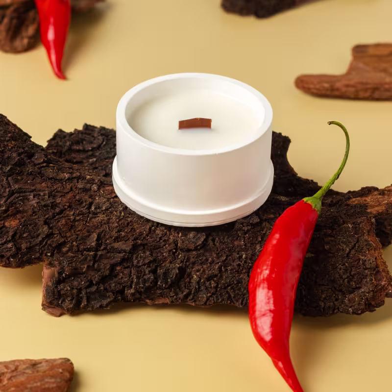 Vela Aromática Velart Elegant Pequena | 55g | Branco | Amadeirado Suave