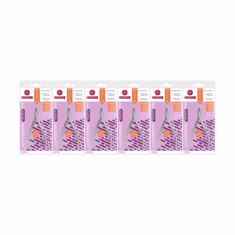 Kit 6 Alicate Cutícula 775 Touch Profissional Unha Mundial