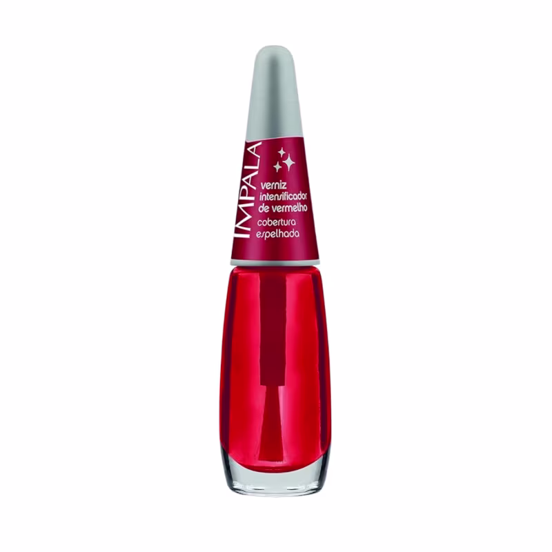 Kit 6 Esmaltes Impala Base Verniz Vermelho Intensificador