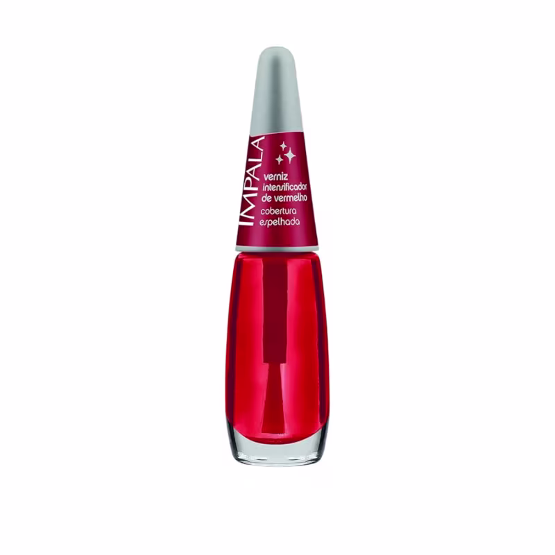 Kit 3 Esmaltes Impala Base Verniz Vermelho Intensificador