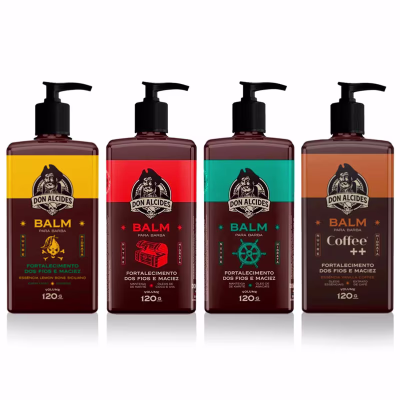 Kit 4x Balm Lemon Barba Negra Calico Jack Coffe Don Alcides