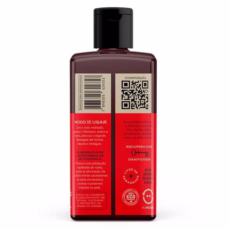 Kit 4x Shampoo Barba Negra Lemon Peaky Guaraná Don Alcides