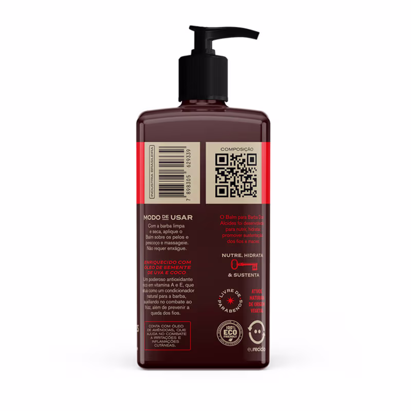 Kit 2x Balm Para Barba Negra Coffee Pente Curvo Don Alcides