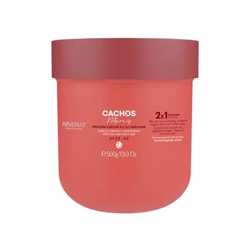 Kit Arvensis Cachos Naturais - Shampoo 1L + Condicionador 1L + Ativador de Cachos 1L + Máscara Capilar 2x1 500g