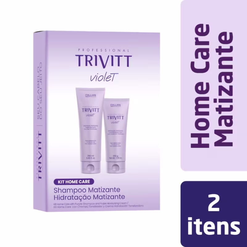 Kit Trivitt Matizante + Kit Trivitt Pós-Química com Leave-In – Manutencão Capliar (5 Itens)