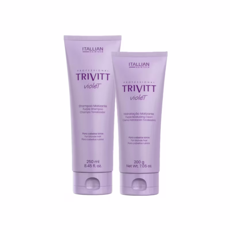 Kit Trivitt Matizante + Kit Trivitt Pós-Química com Leave-In – Manutencão Capliar (5 Itens)