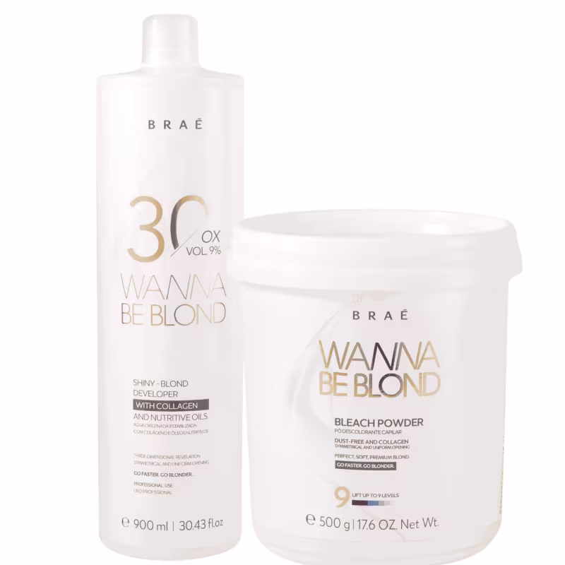 Kit Descolorante Braé Wanna be Blond 30 volumes ( 2 produtos )