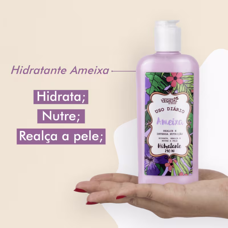 Creme Hidratante Corporal Vegetal do Brasil Uso Diário Ameixa, 240ml.