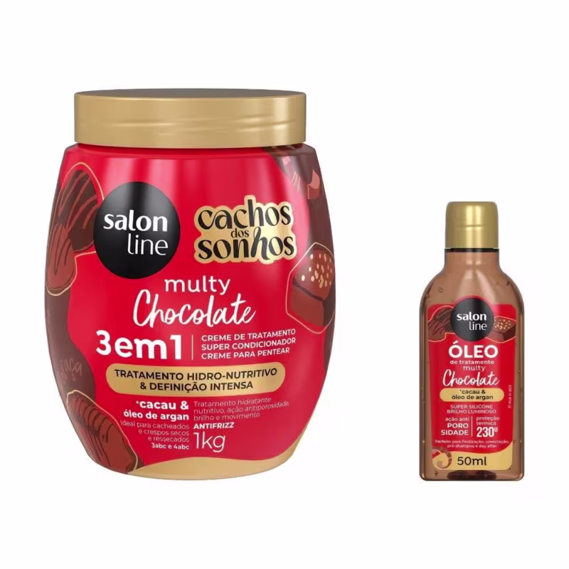 Kit Multy Creme de Tratamento + Óleo Reparador Chocolate