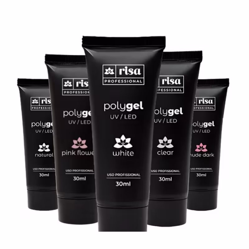 RISA  - Polygel Bisnaga 30g - Natural (Branco Leitoso) - Uv/Led Alongamento Unhas Técnica Molde F1