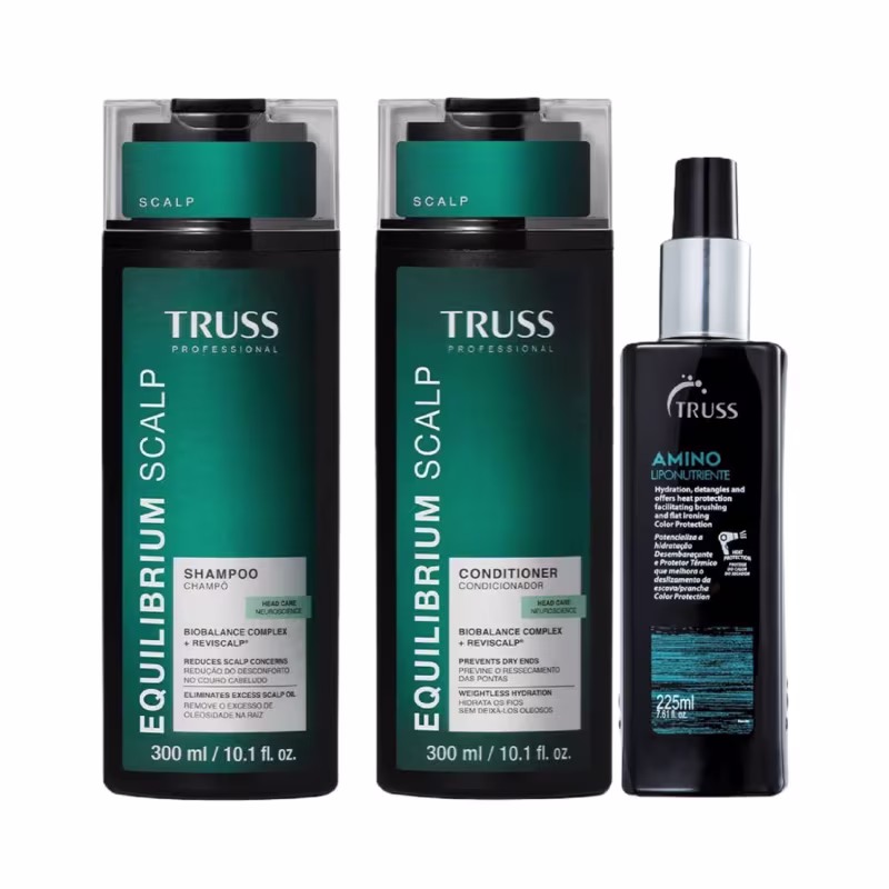 Kit Truss Equilibrium Scalp - Shampoo 300ml + Condicionador 300ml + Amino Liponutriente 225ml