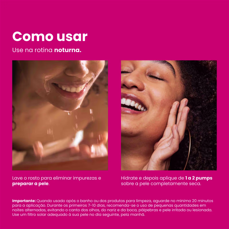 A imagem ensina como usar na pele.