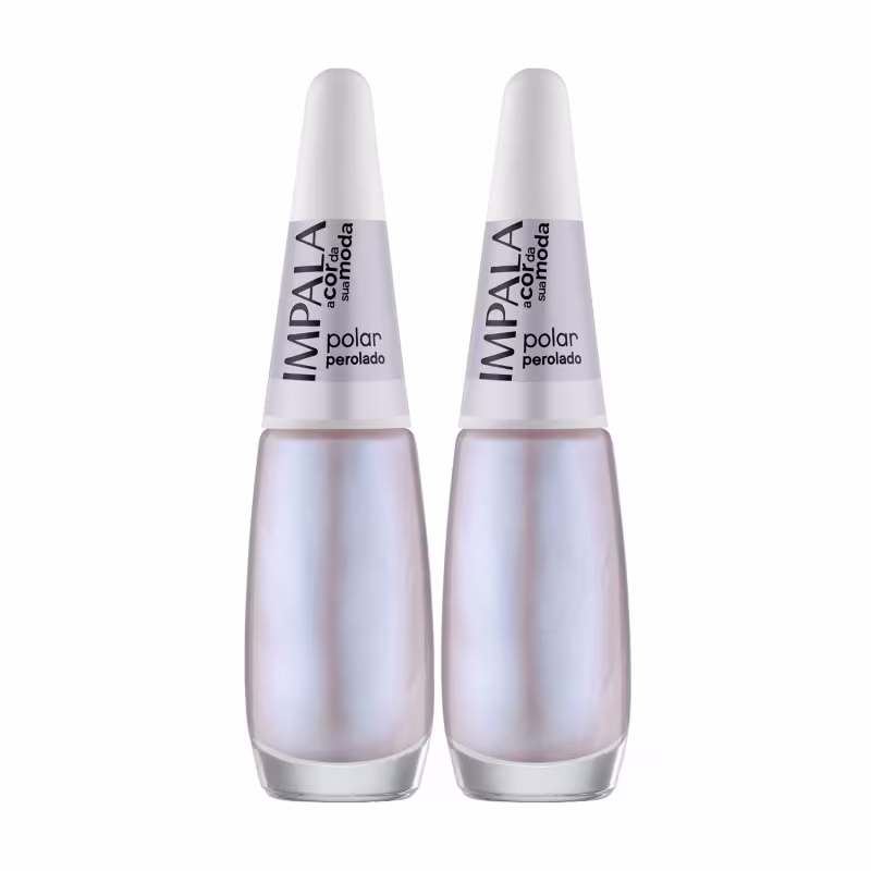 Kit 2 Esmalte Impala A Cor Da Sua Moda Unha Polar Perolado