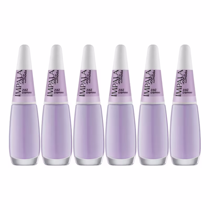 Kit 6 Esmalte Impala A Cor Da Sua Moda Zaz Cremoso Manicure