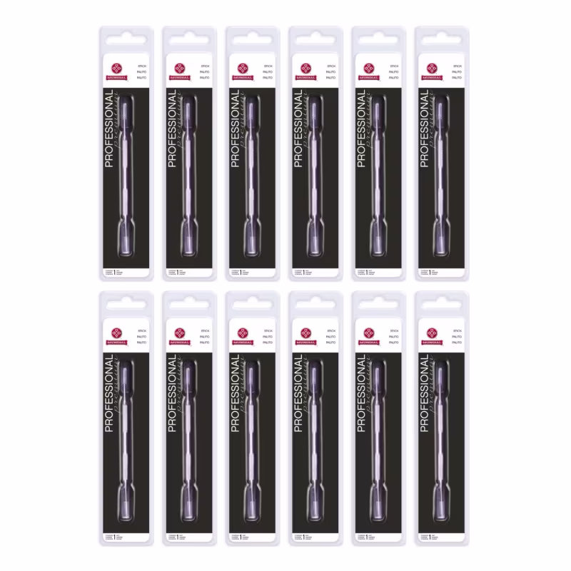 Kit 12 Palito Limpador Unhas Instrumento 375M Inox Mundial