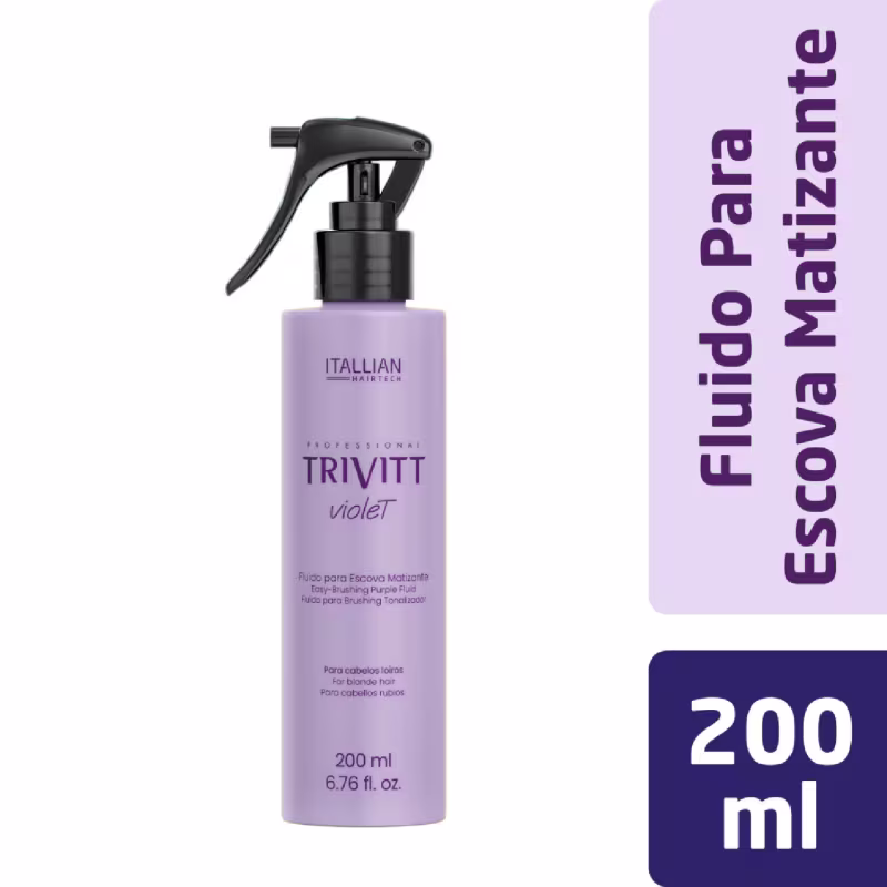 Fluido Capilar Para Escova Matizante Trivitt 200ml – Reduz o Amarelado e Prolonga o Liso dos Fios