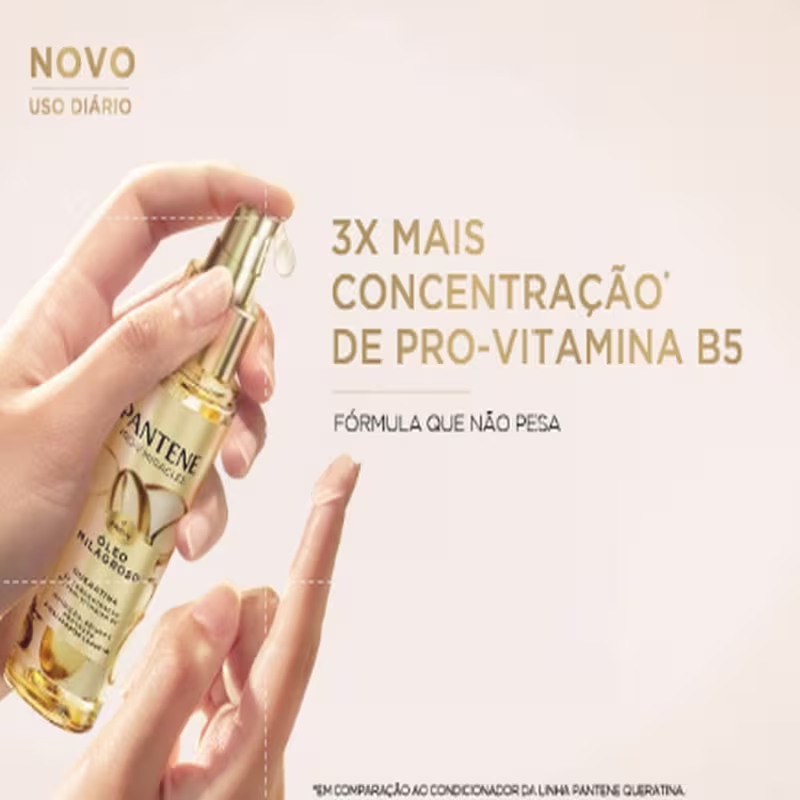 Óleo Capilar Milagroso Nutrição Brilho e Proteção Pro-v Miracles 95ml Pantene