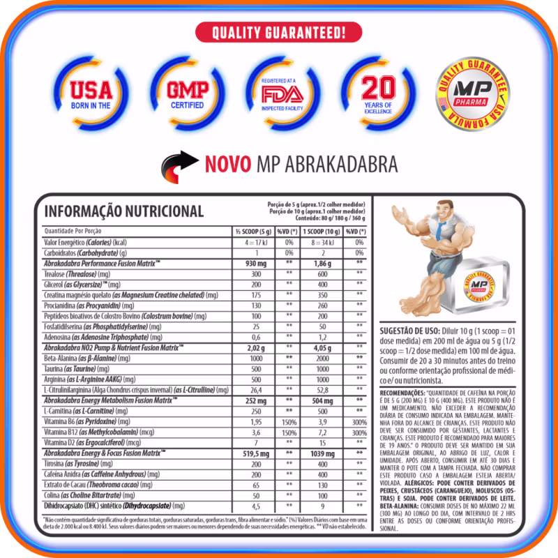 Suplemento Alimentar em Pó MAXEFFECT Abrakadabra Magic, 360g.