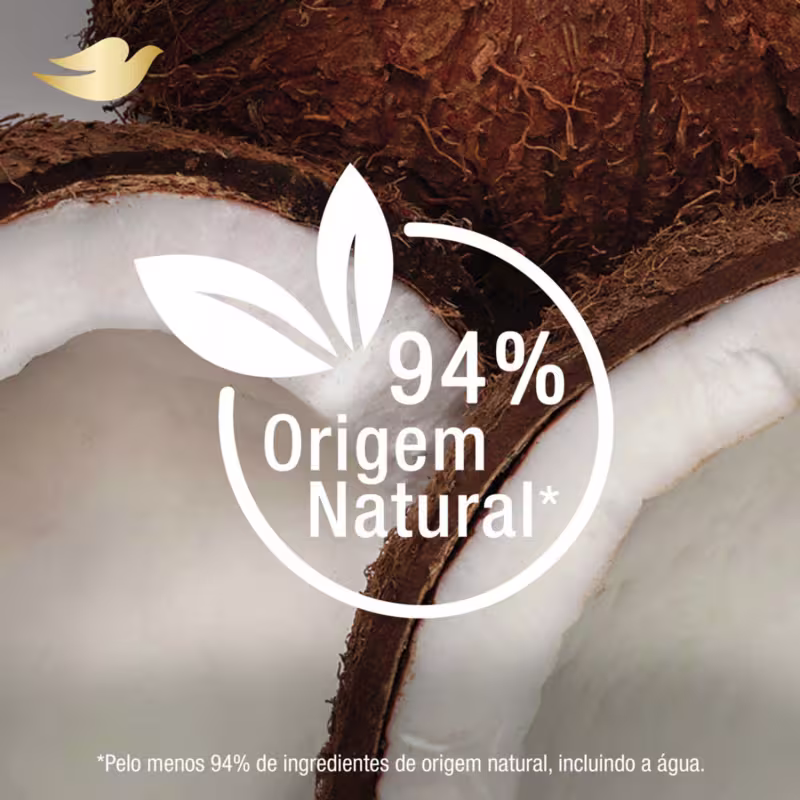 A imagem mostra um selo que afirma que o produto possui 94% de origem natural.