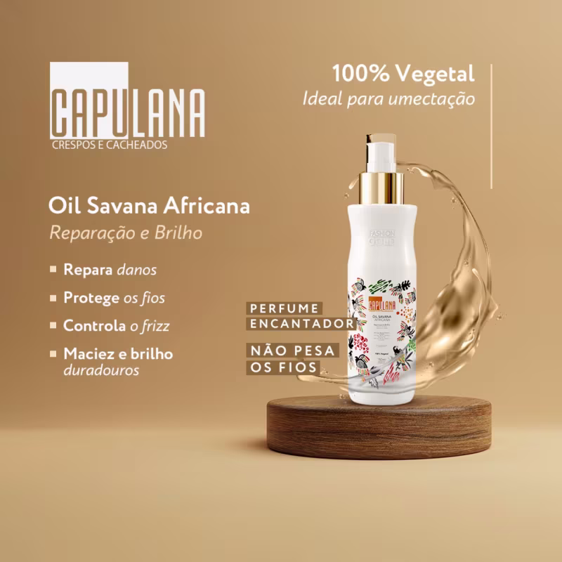 Óleo Capilar Savana Africana 150ml Capulana - Fashion Gold
