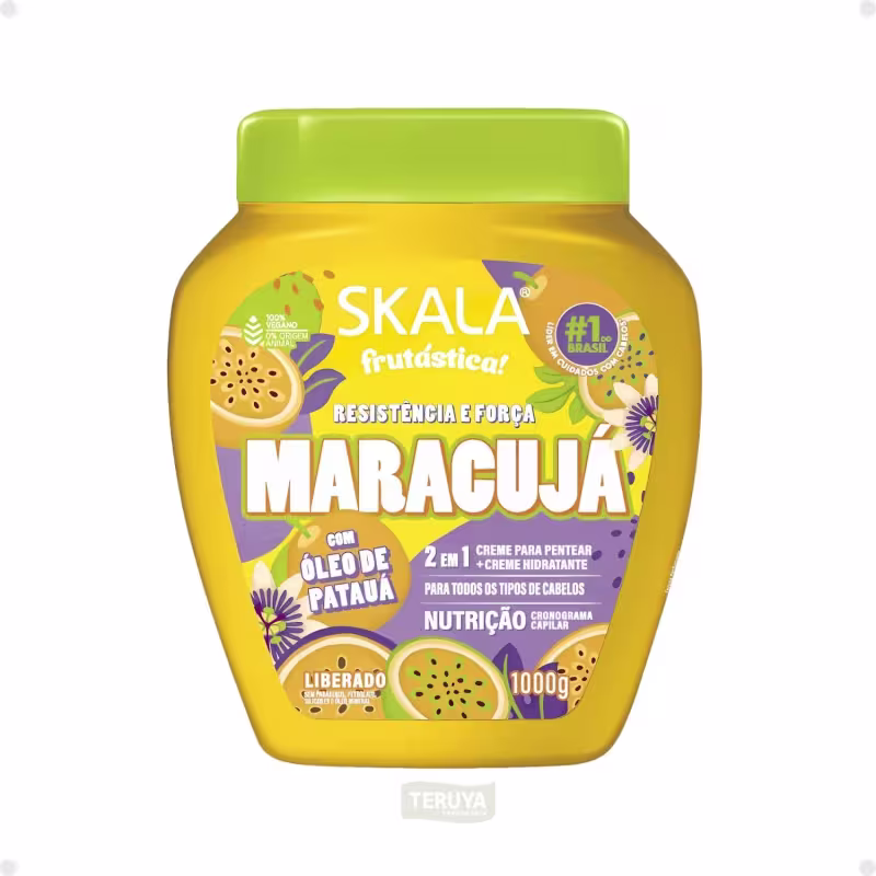 Kit Skala Frutástica Maracujá: Creme de Tratamento 1000g e Gelatina Capilar 550g
