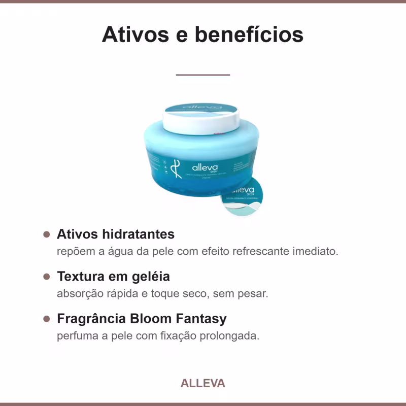 Geléia Hidratante Corporal 250ml Alleva  - BLOOM FANTASY