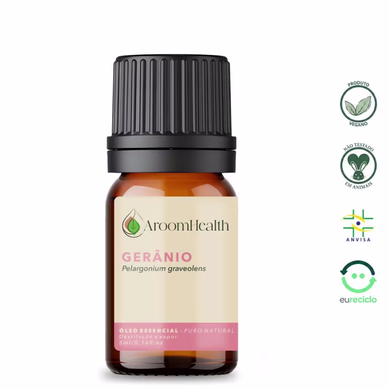 Óleo Essencial Puro Natural de Gerânio 5 ml